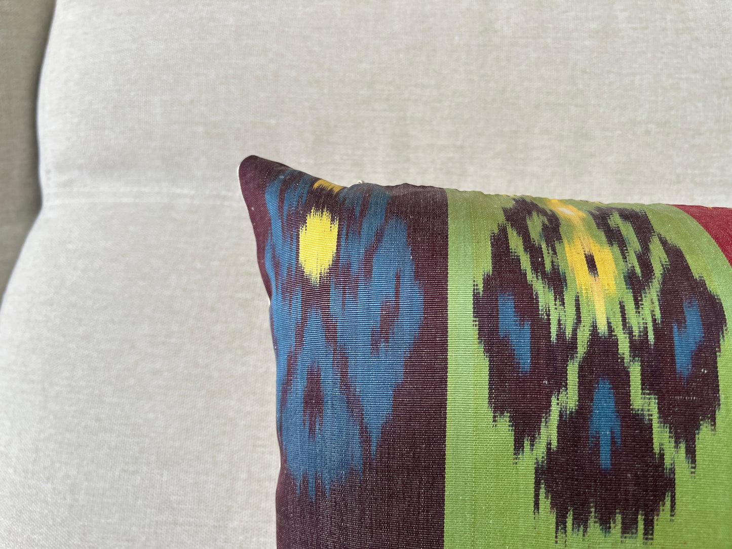 Ikat Velvet silk cushion 40x40cm.