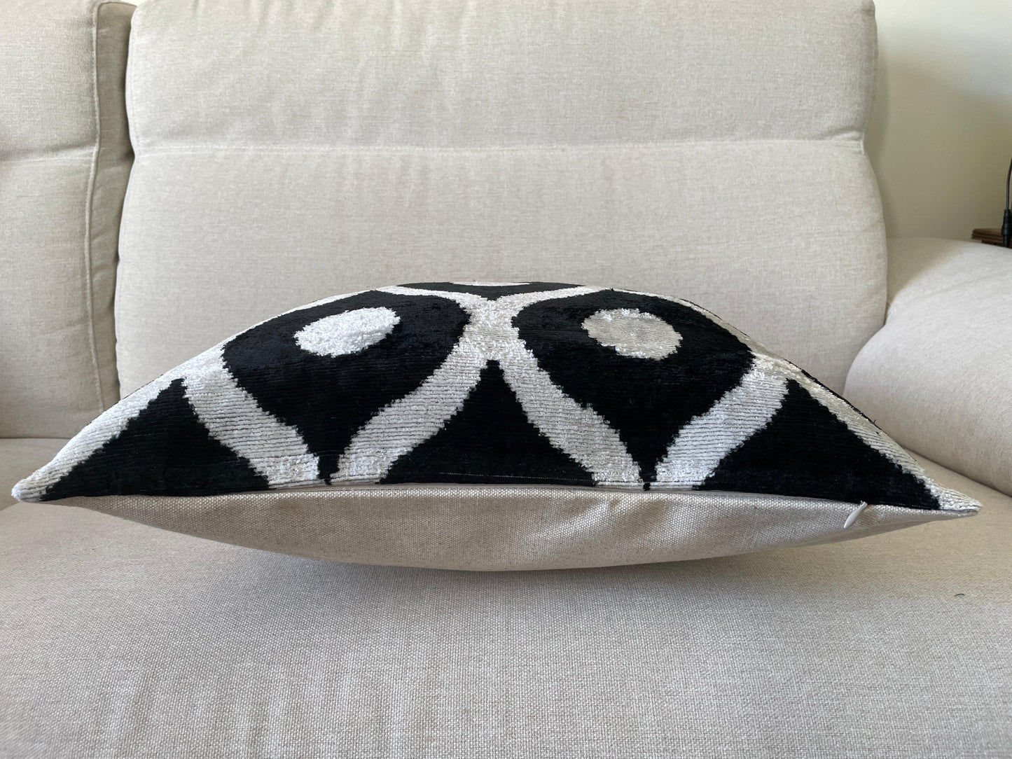 Ikat Velvet silk cushion 50x50cm.