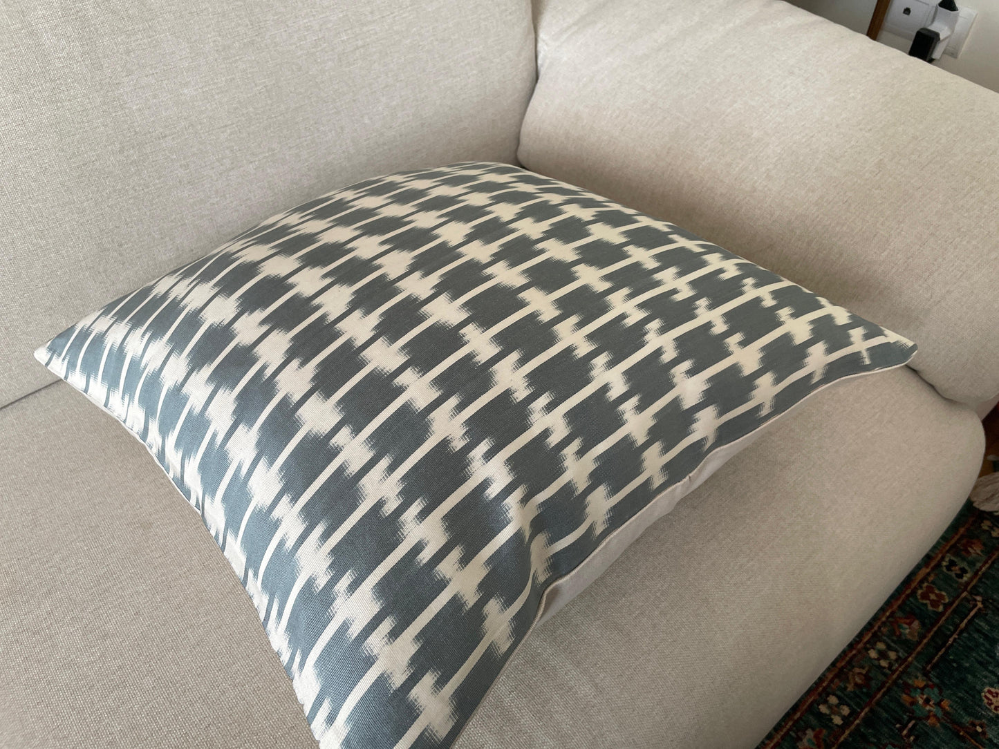 Ikat Velvet silk cushion 50x50cm.