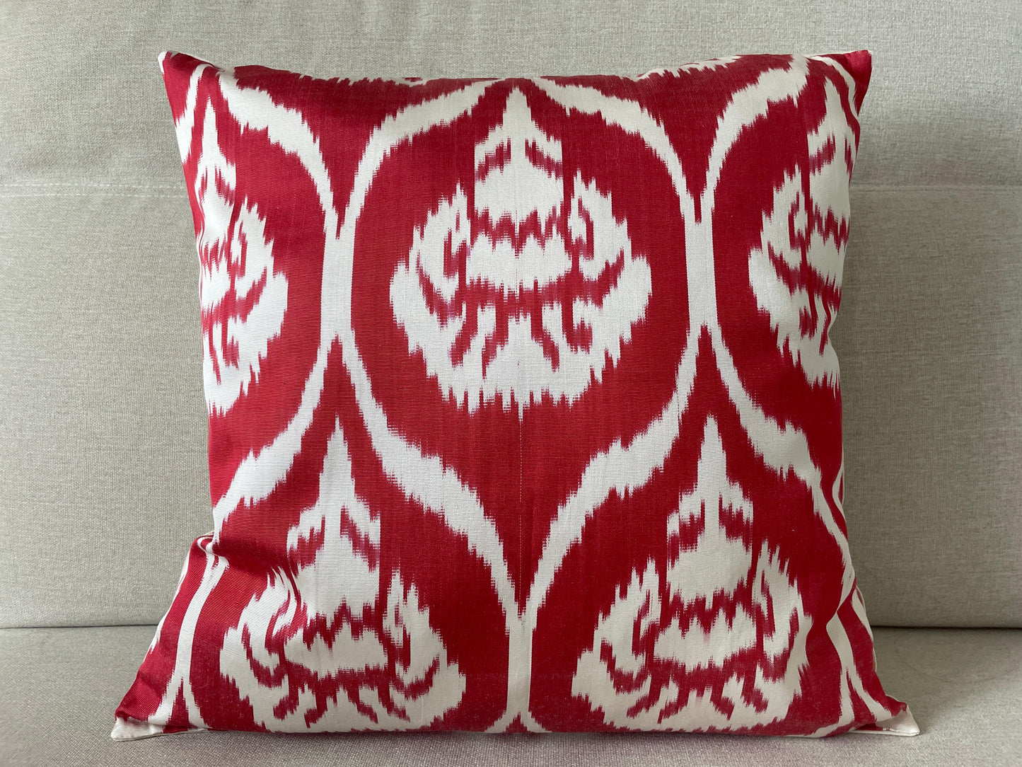 Ikat Velvet silk cushion 50x50cm.