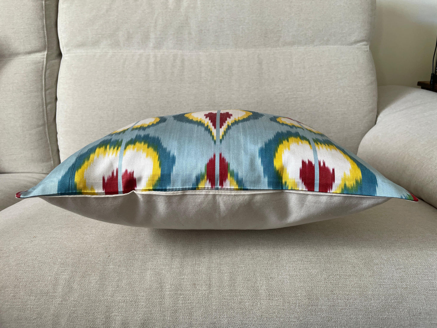 Ikat Velvet silk cushion 50x50cm.