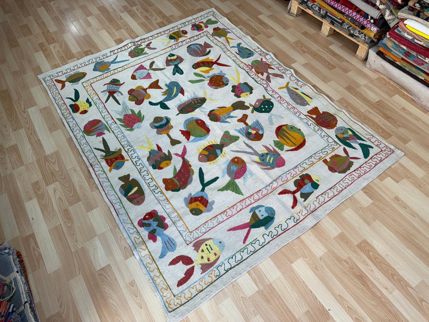 Suzani Vintage Embroidered Kilim