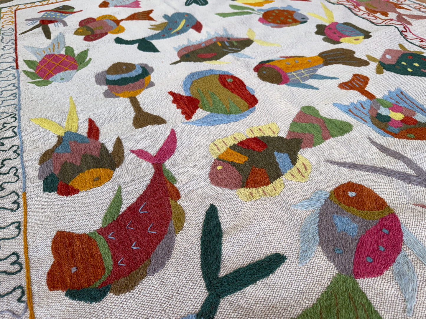 Suzani Vintage Embroidered Kilim