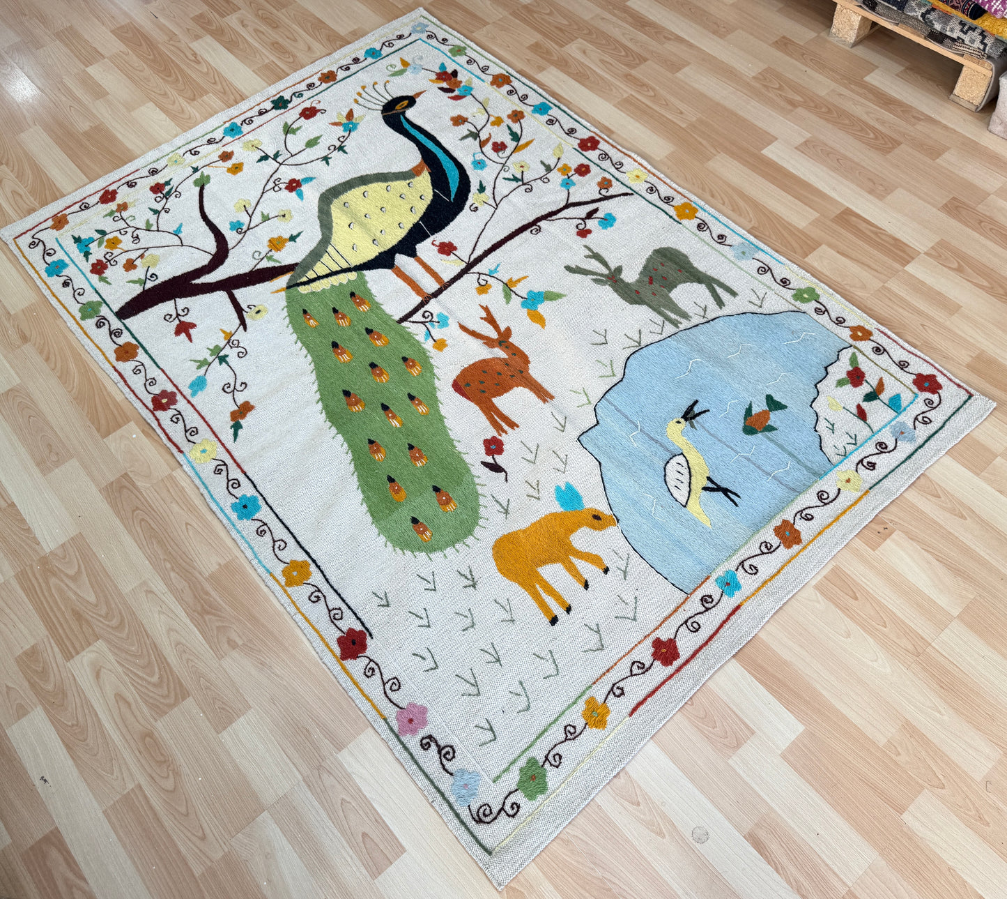 Suzani Vintage Embroidered Kilim