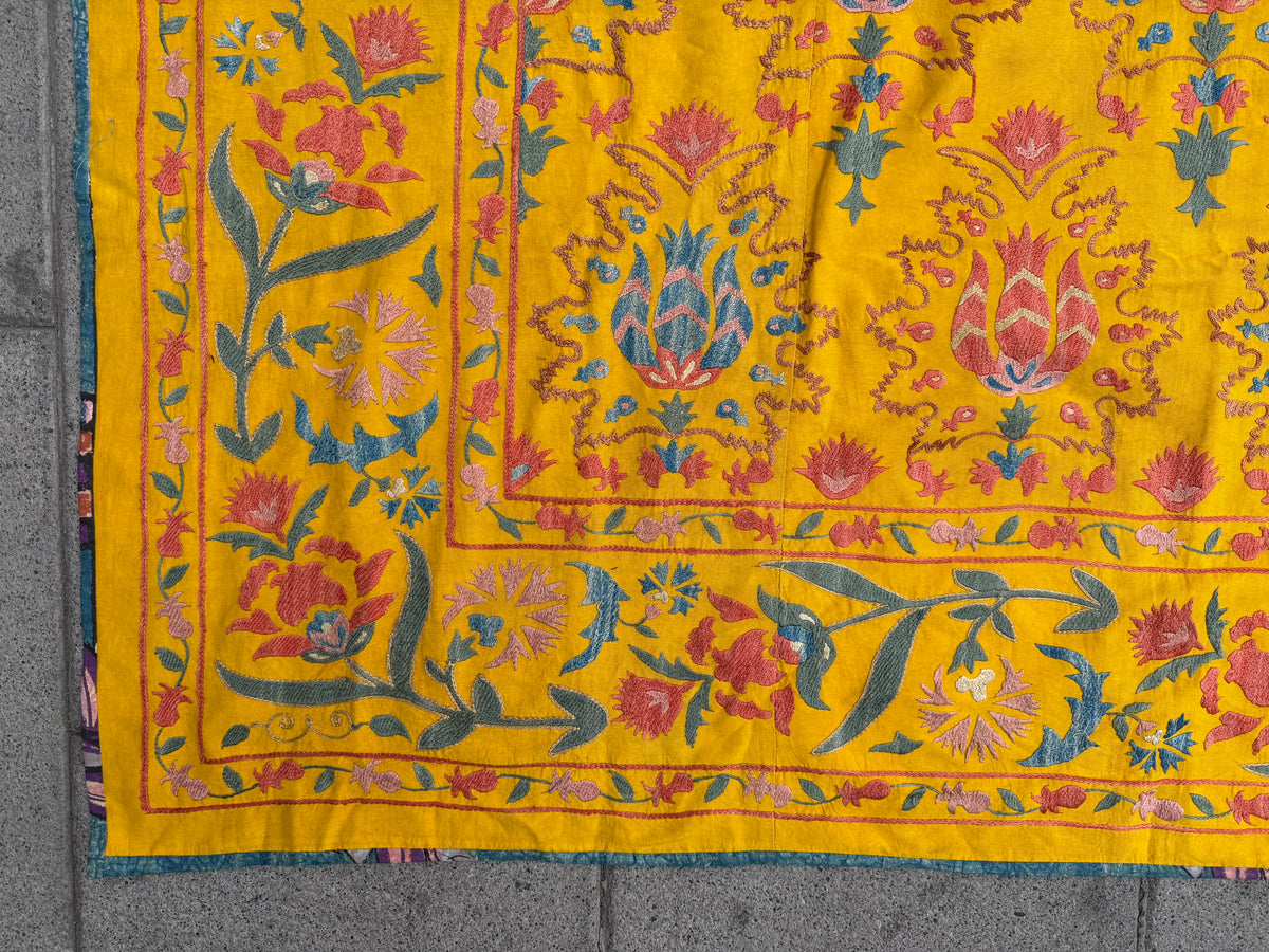 Vintage Silk Suzani Hand Embroidered