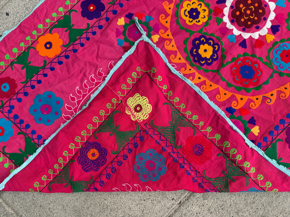 Vintage Silk Suzani Hand Embroidered