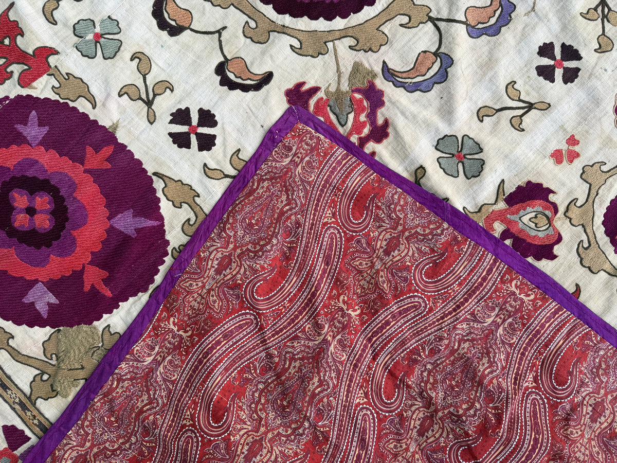 Vintage Silk Suzani Hand Embroidered