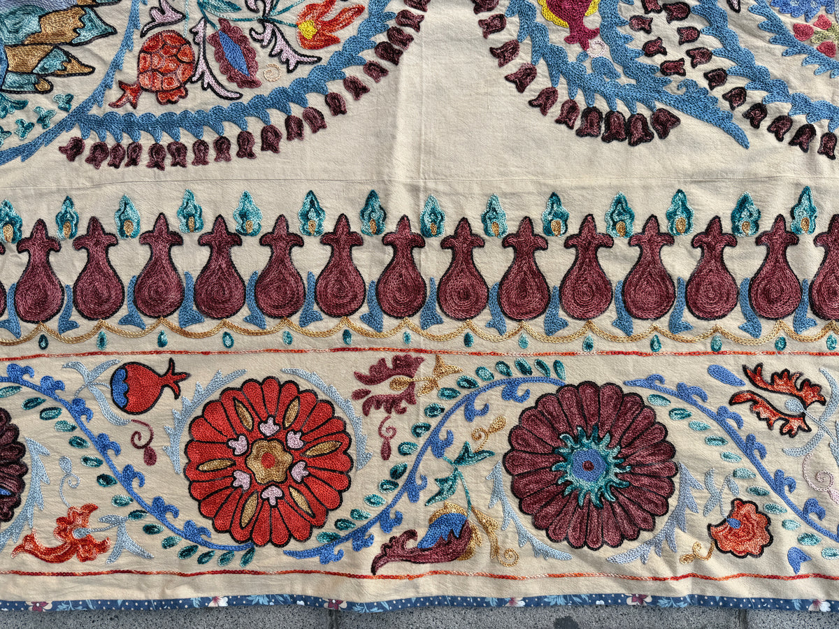 Vintage Silk Suzani Hand Embroidered