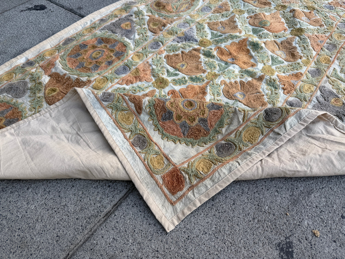 Vintage Silk Suzani Hand Embroidered