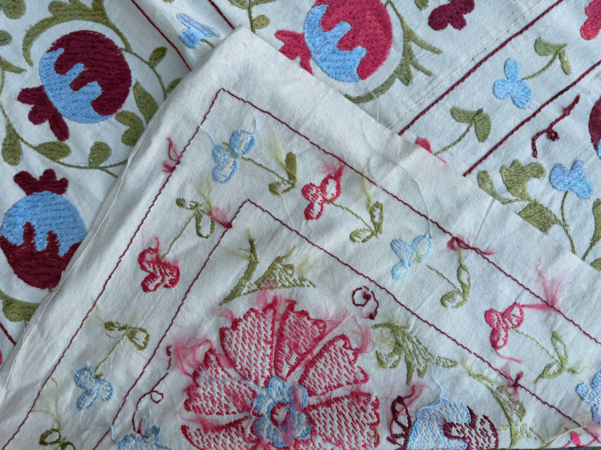 Vintage Silk Suzani Hand Embroidered