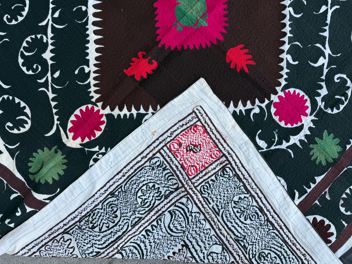Vintage Silk Suzani Hand Embroidered