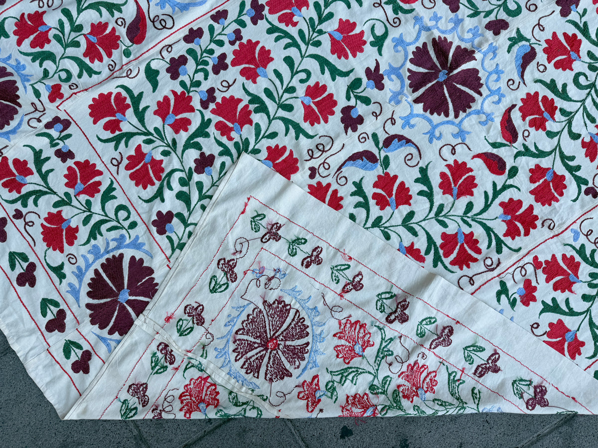 Vintage Silk Suzani Hand Embroidered