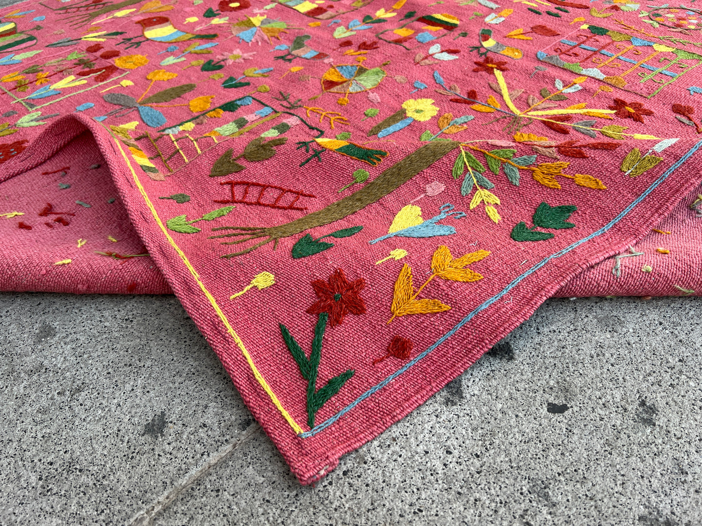 Suzani Vintage Embroidered Kilim