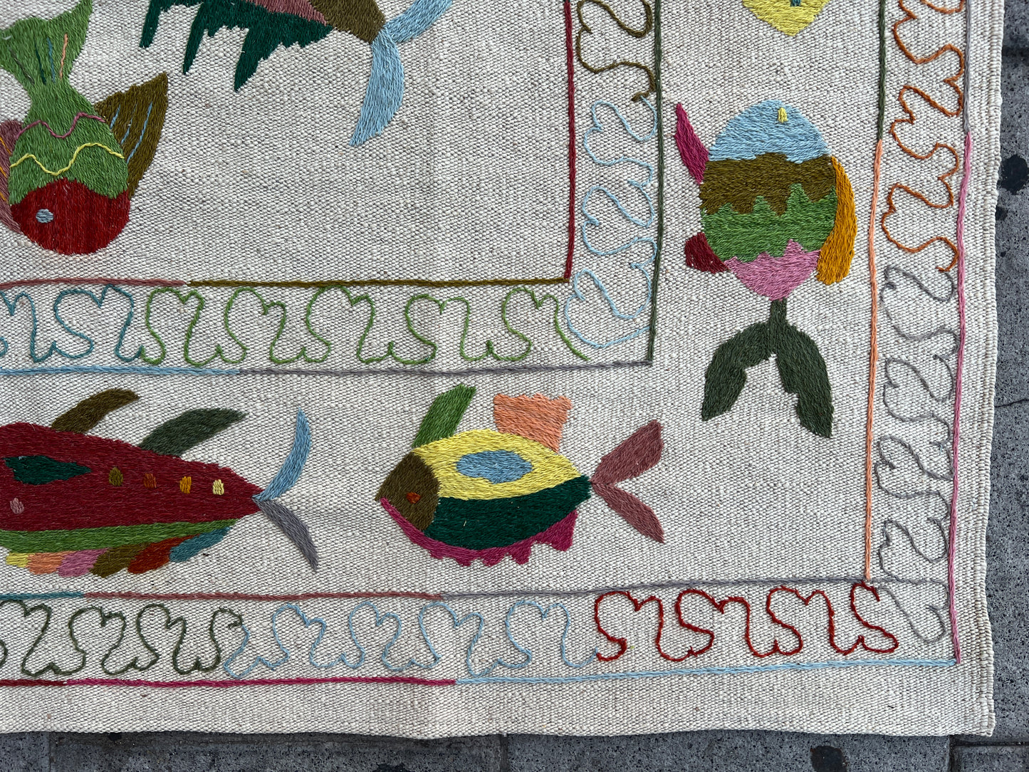 Suzani Embroidered Kilim