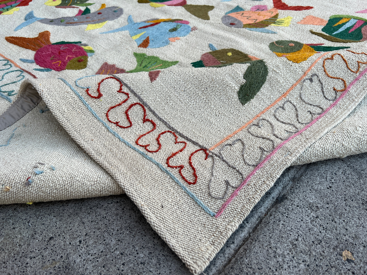 Suzani Embroidered Kilim