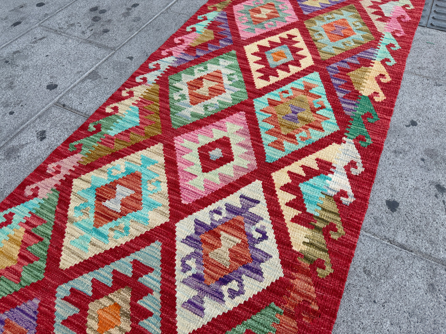 Maimana kilim Runner 243x77cm.