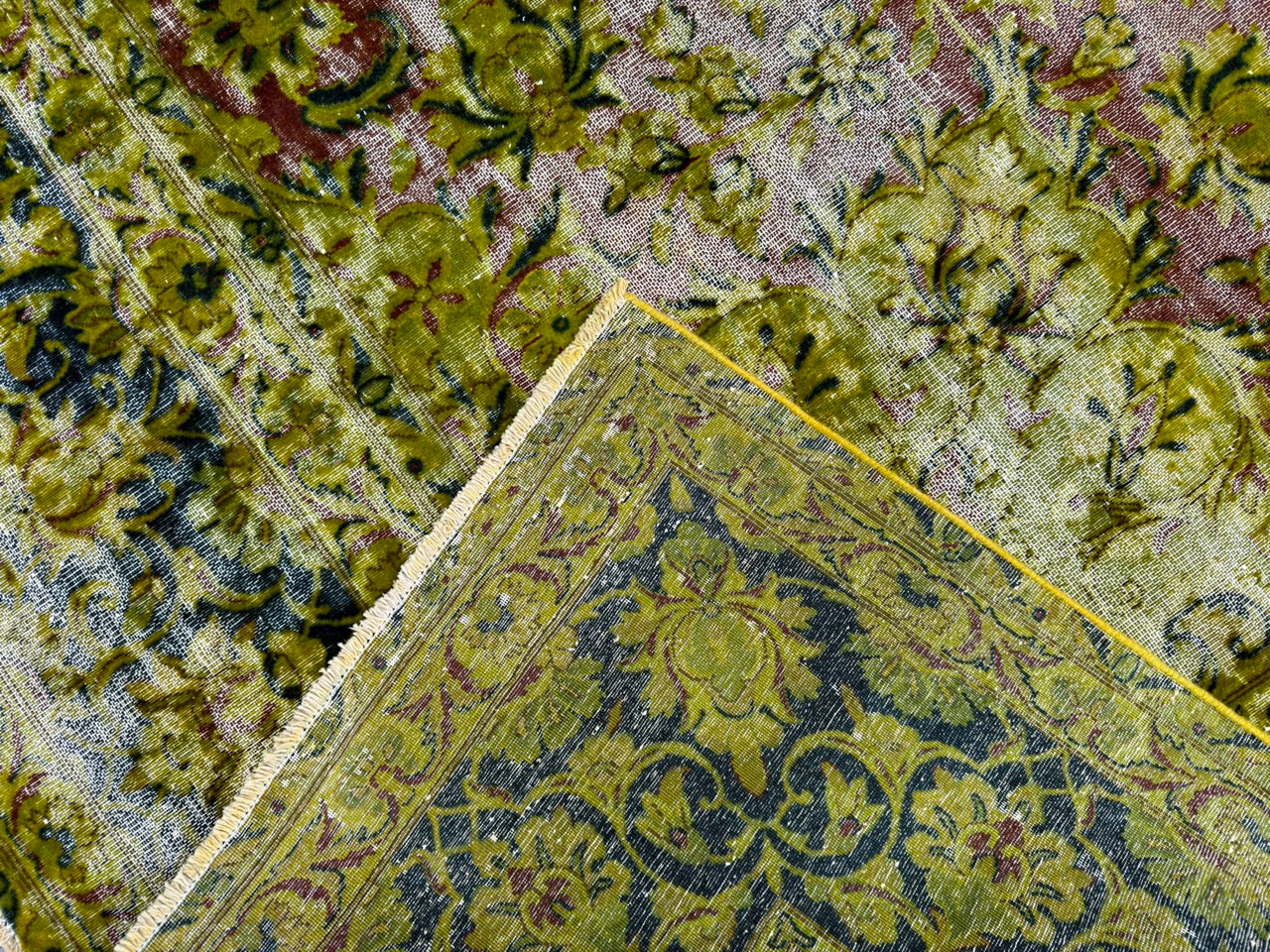 Overdyed Vintage Hand knotted Rug (355x265cm)