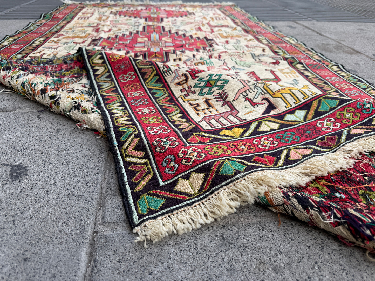 Vintage Silk Kilim 205x113cm
