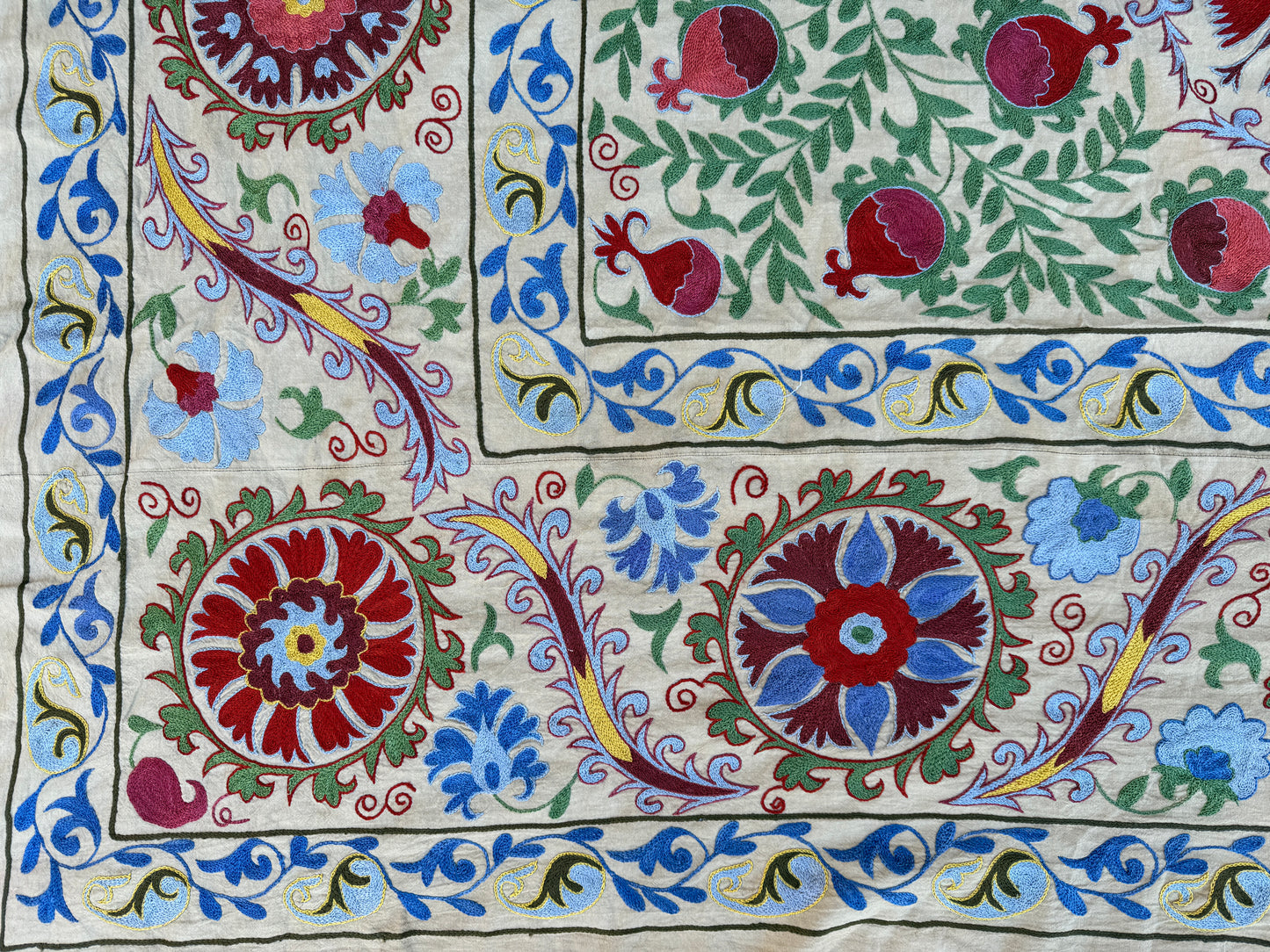 Vintage Silk Suzani Hand Embroidered