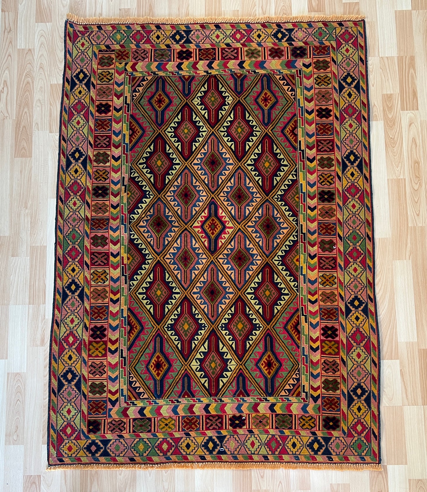 Afghan Tribal Mushwani flat woven kilim.