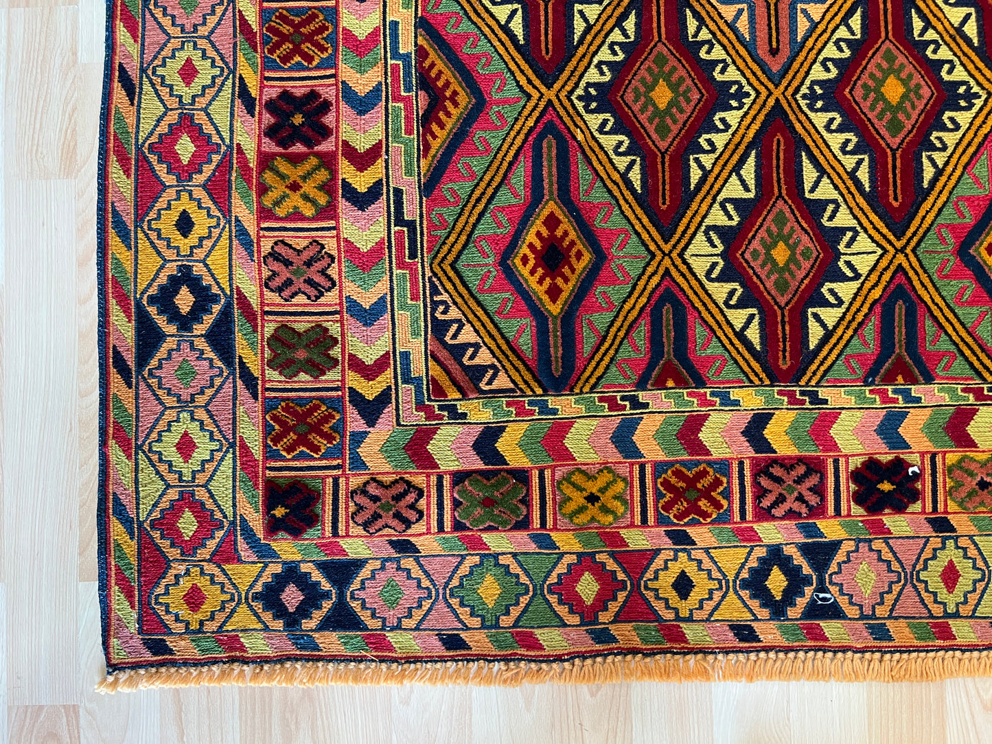 Afghan Tribal Mushwani flat woven kilim.