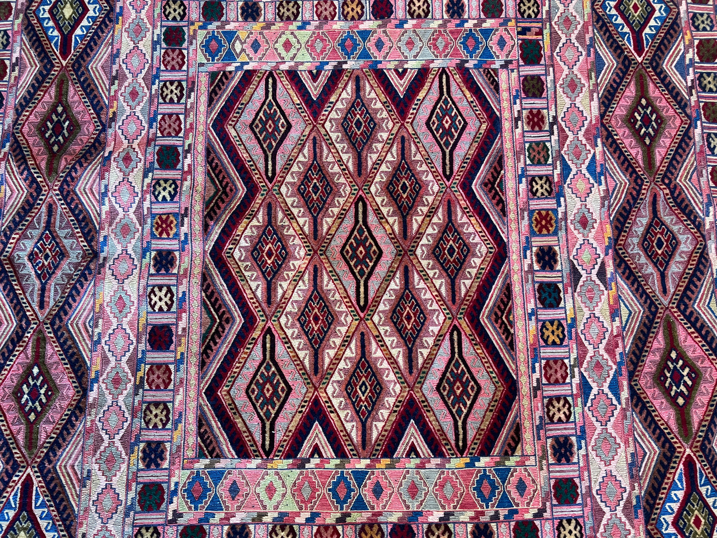 Afghan Tribal Mushwani flat woven kilim.