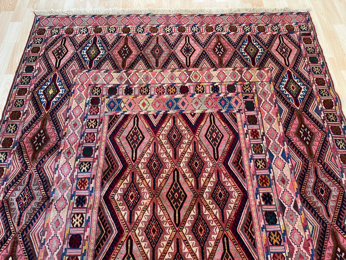 Afghan Tribal Mushwani flat woven kilim.