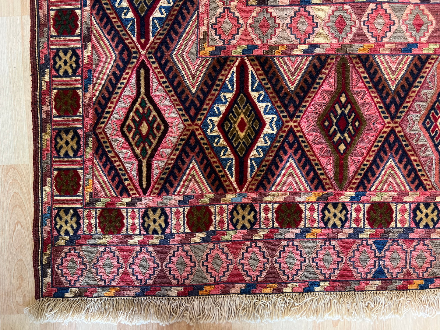 Afghan Tribal Mushwani flat woven kilim.