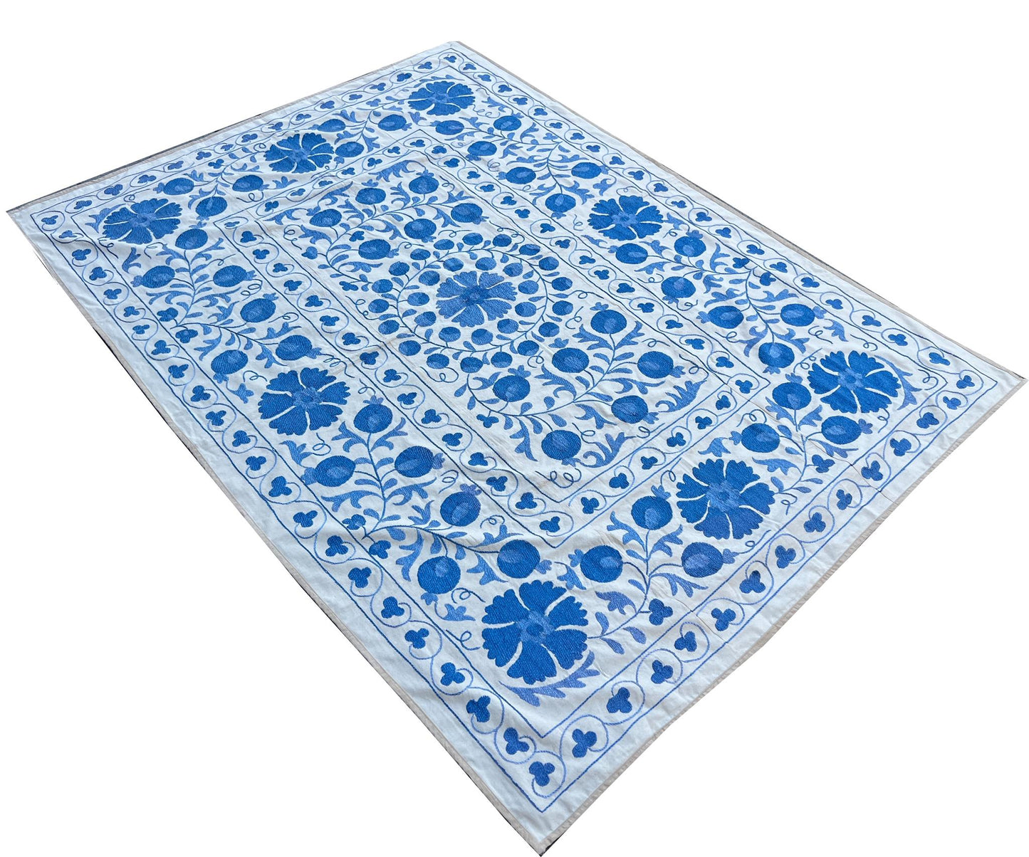 Suzani Hand Embroidered Silk bed cover.