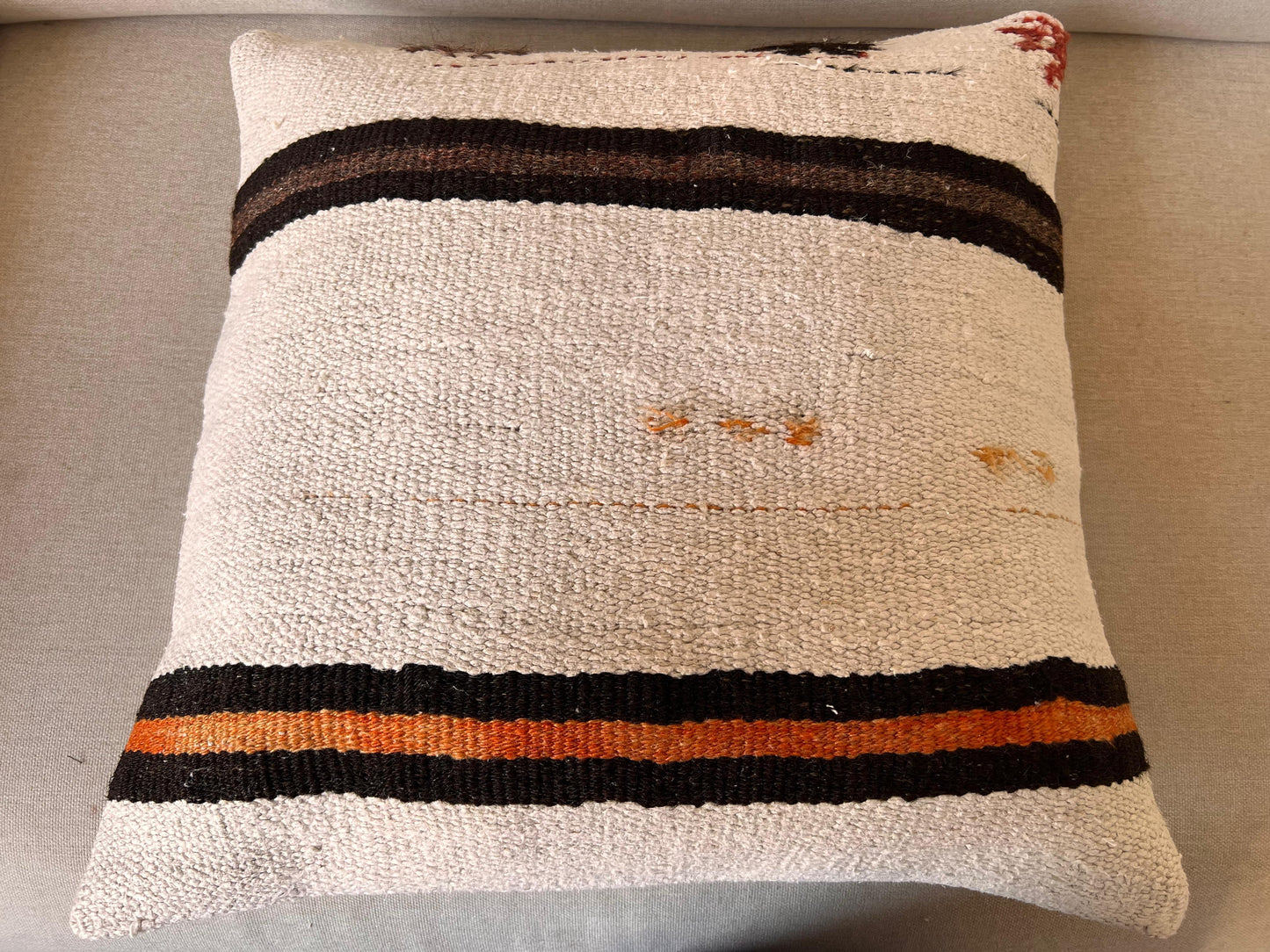Hemp Hand woven Kilim cushion cover (50x50cm).