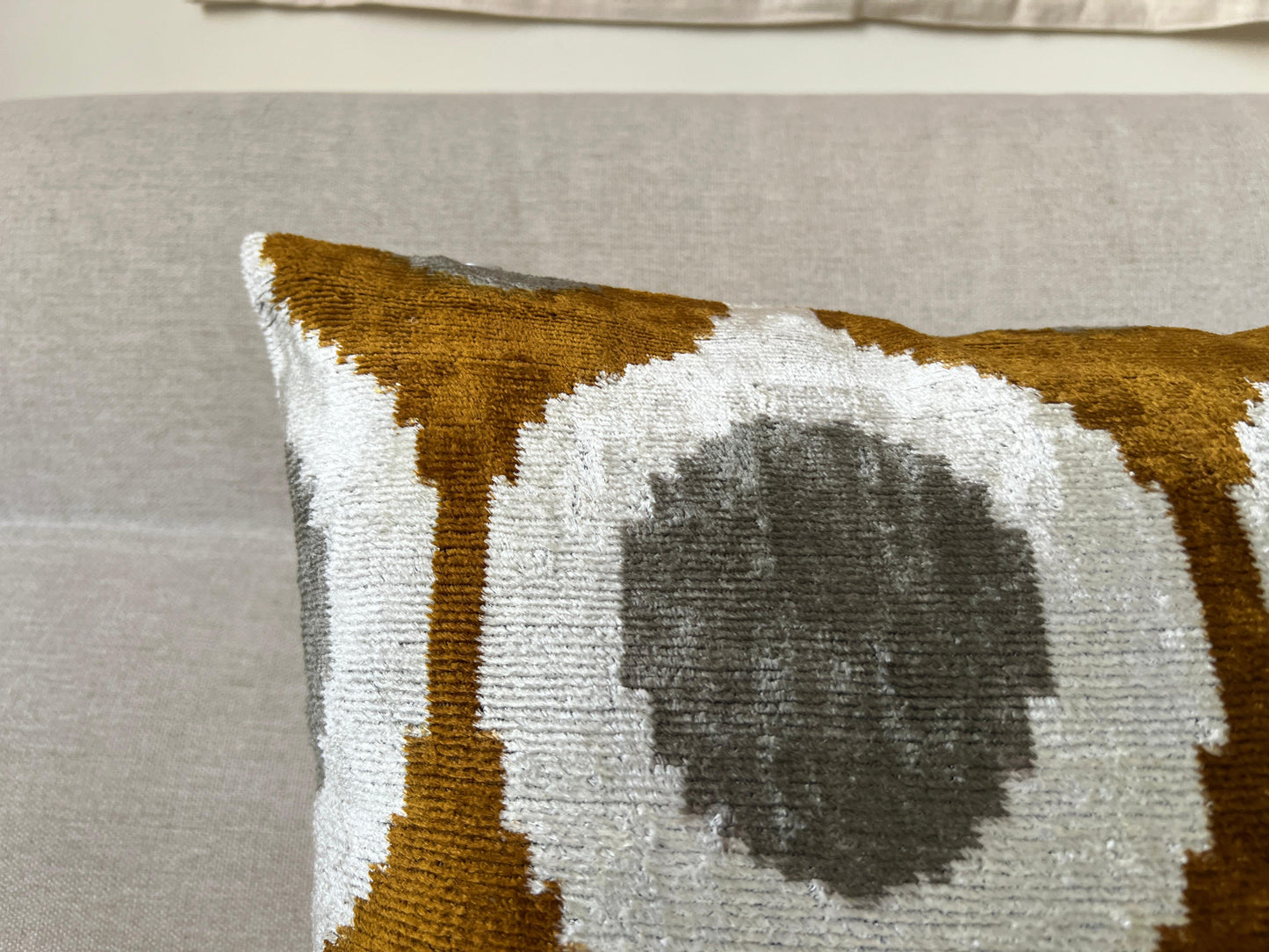 Ikat Velvet silk cushion 50x50cm.