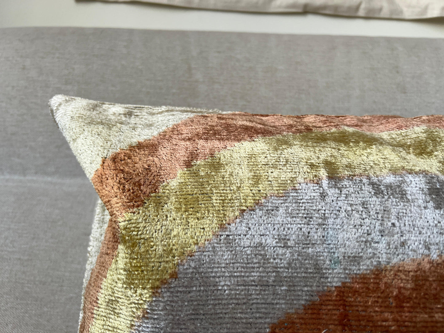 Ikat Velvet silk cushion 50x50cm.
