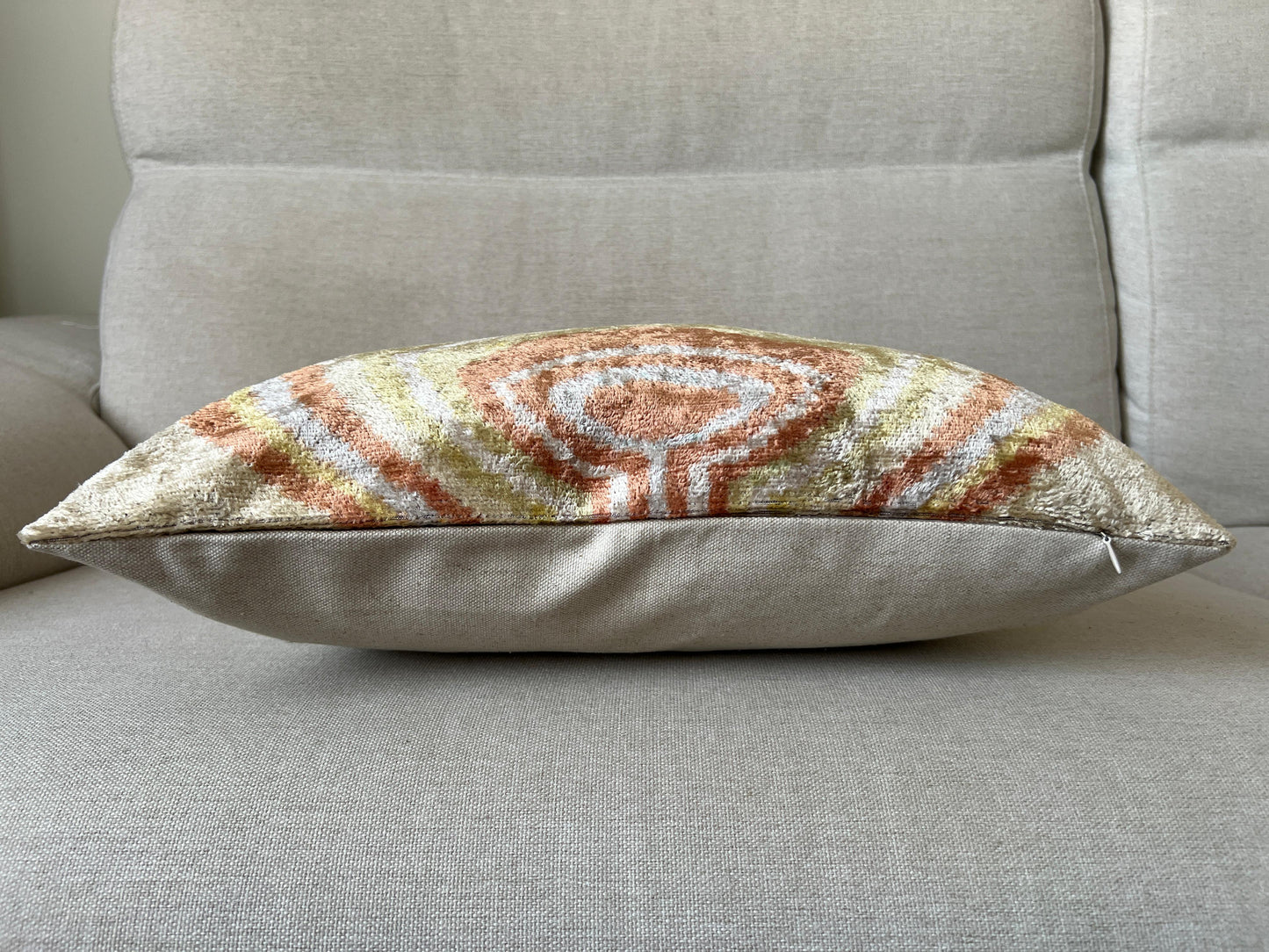 Ikat Velvet silk cushion 50x50cm.