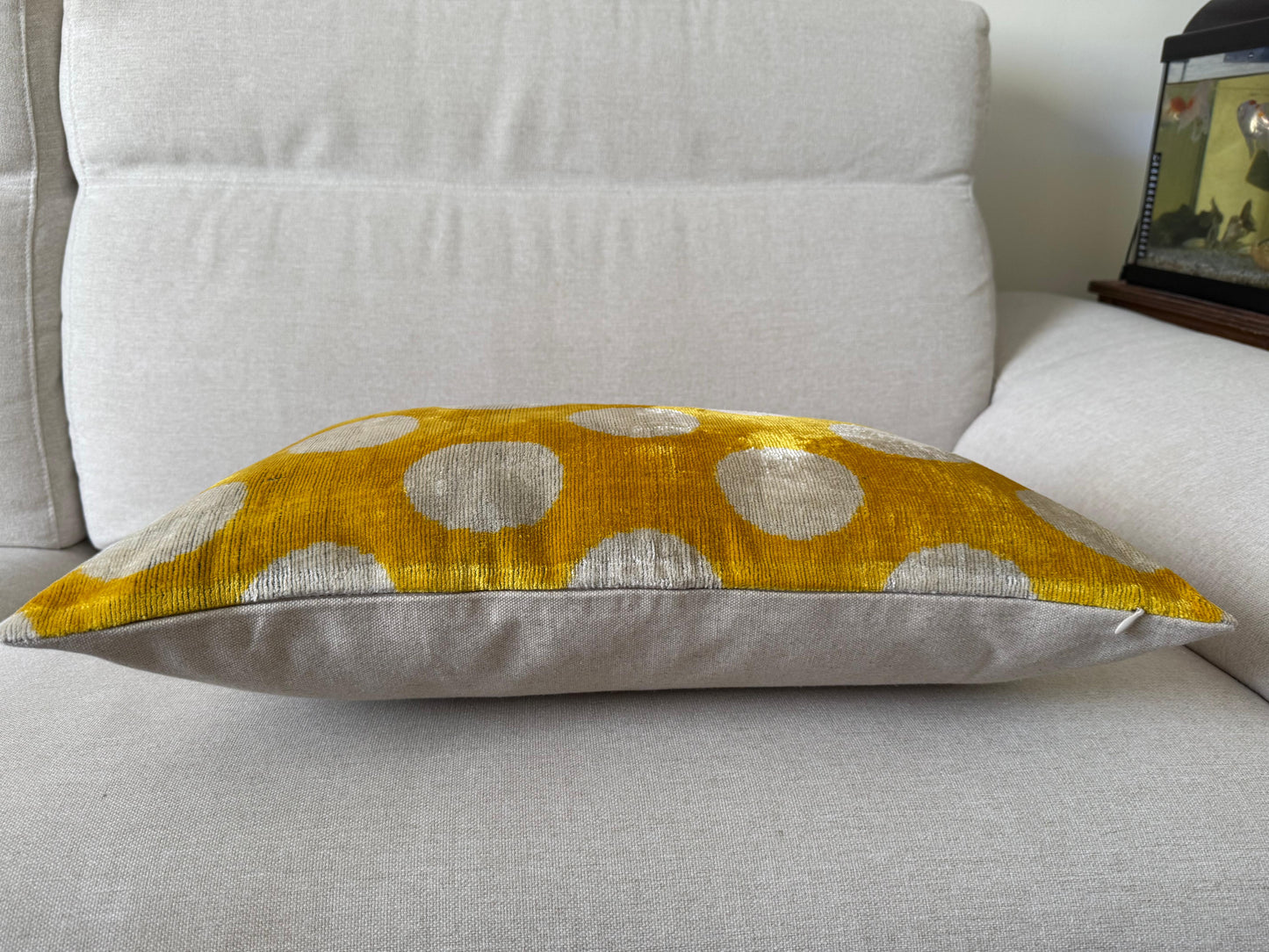 Ikat velvet cushion Hand made (40x60cm)