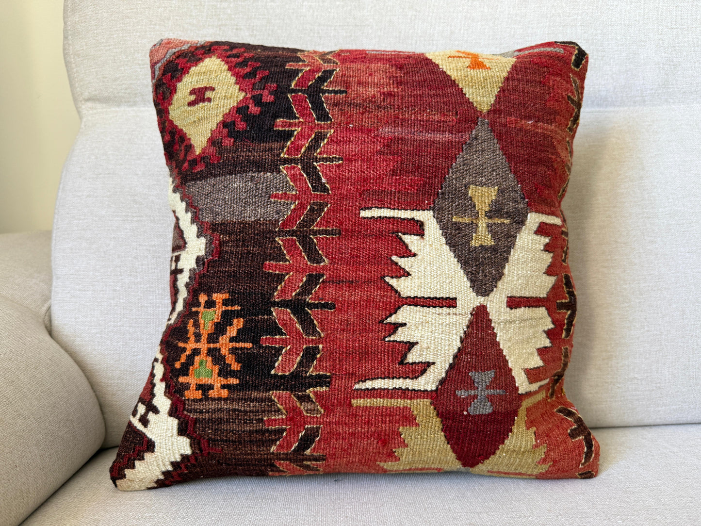Turkish Hand woven Kilim cushion cover (40x40cm)