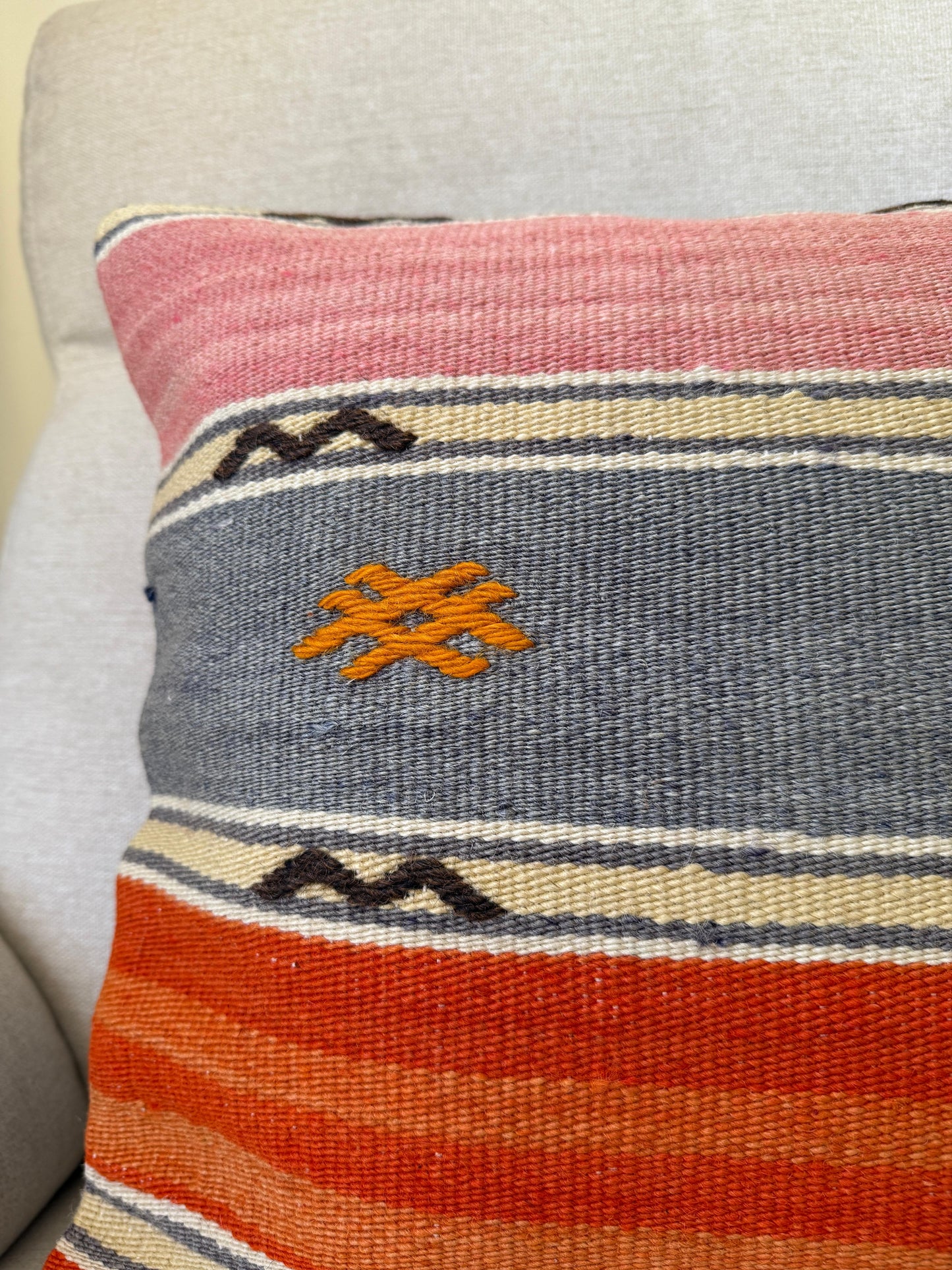 Turkish Hand woven Kilim cushion cover (40x40cm)