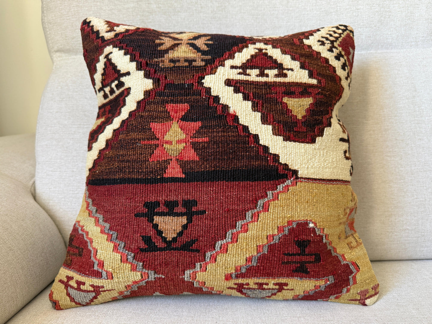 Turkish Hand woven Kilim cushion cover (40x40cm)