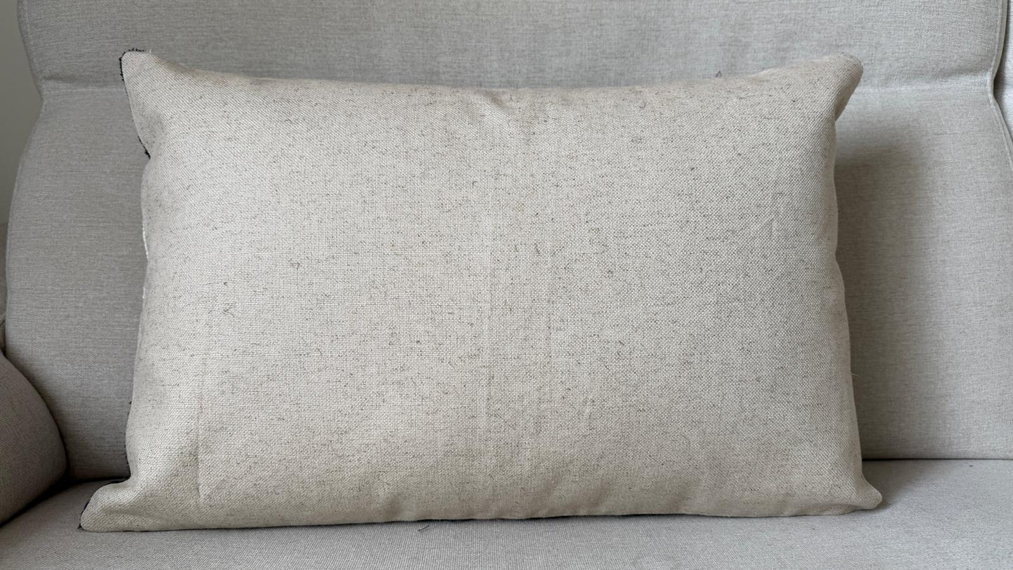 Ikat velvet cushion Hand made (40x60cm)