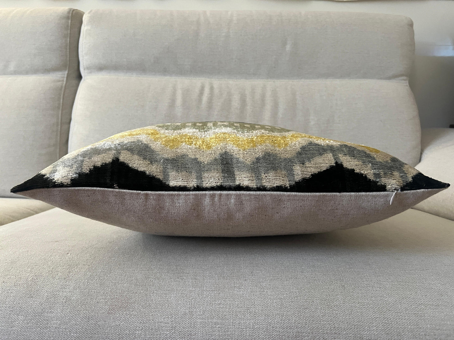 Ikat Velvet silk cushion 50x50cm.