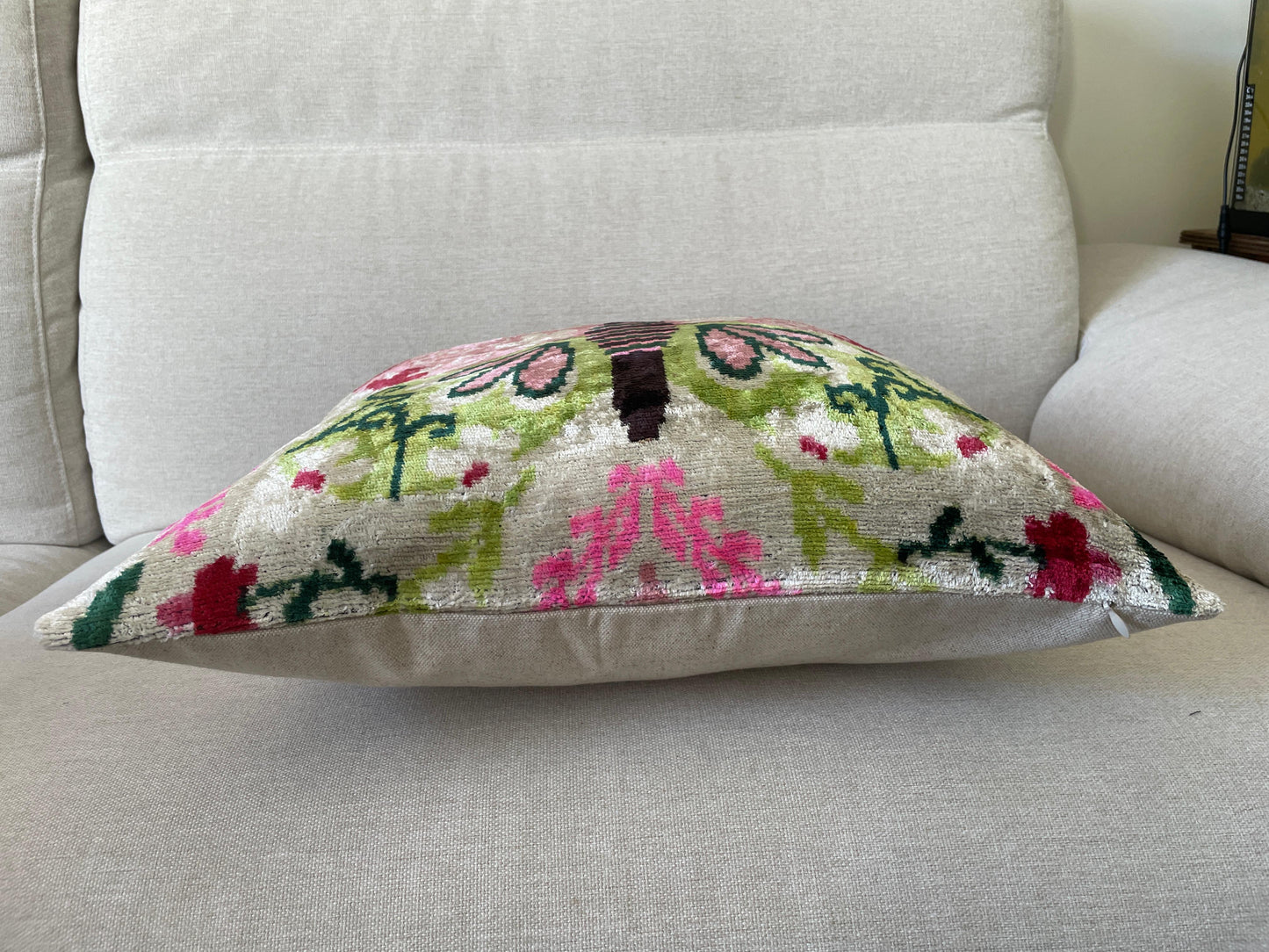 Ikat Velvet silk cushion 50x50cm.