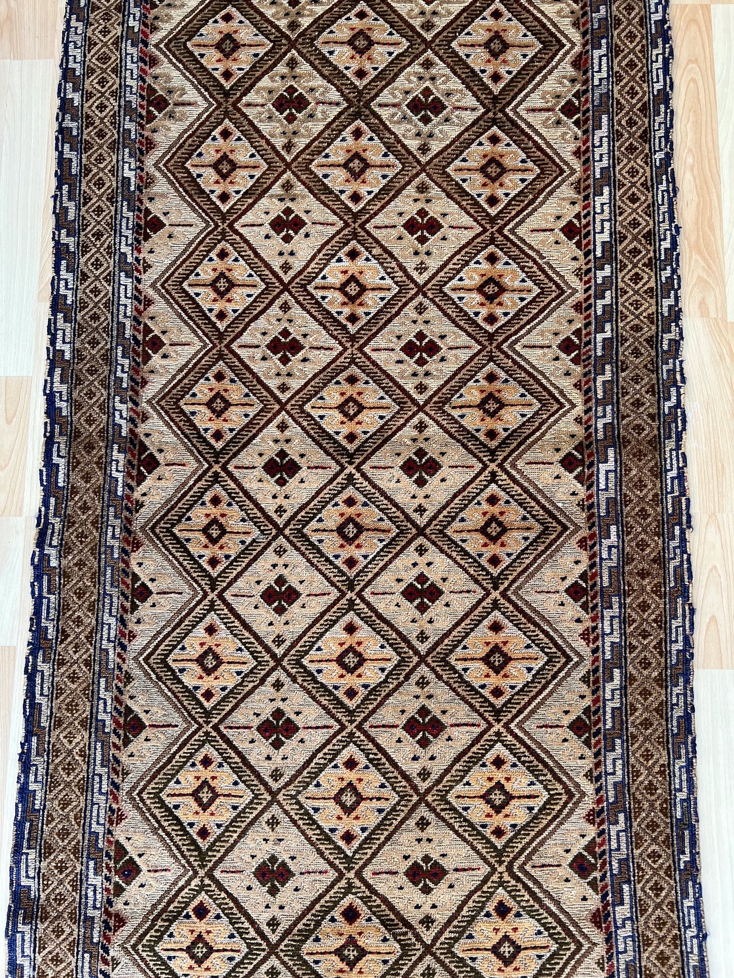 Afghan Mushwani hand knotted rug Runner.