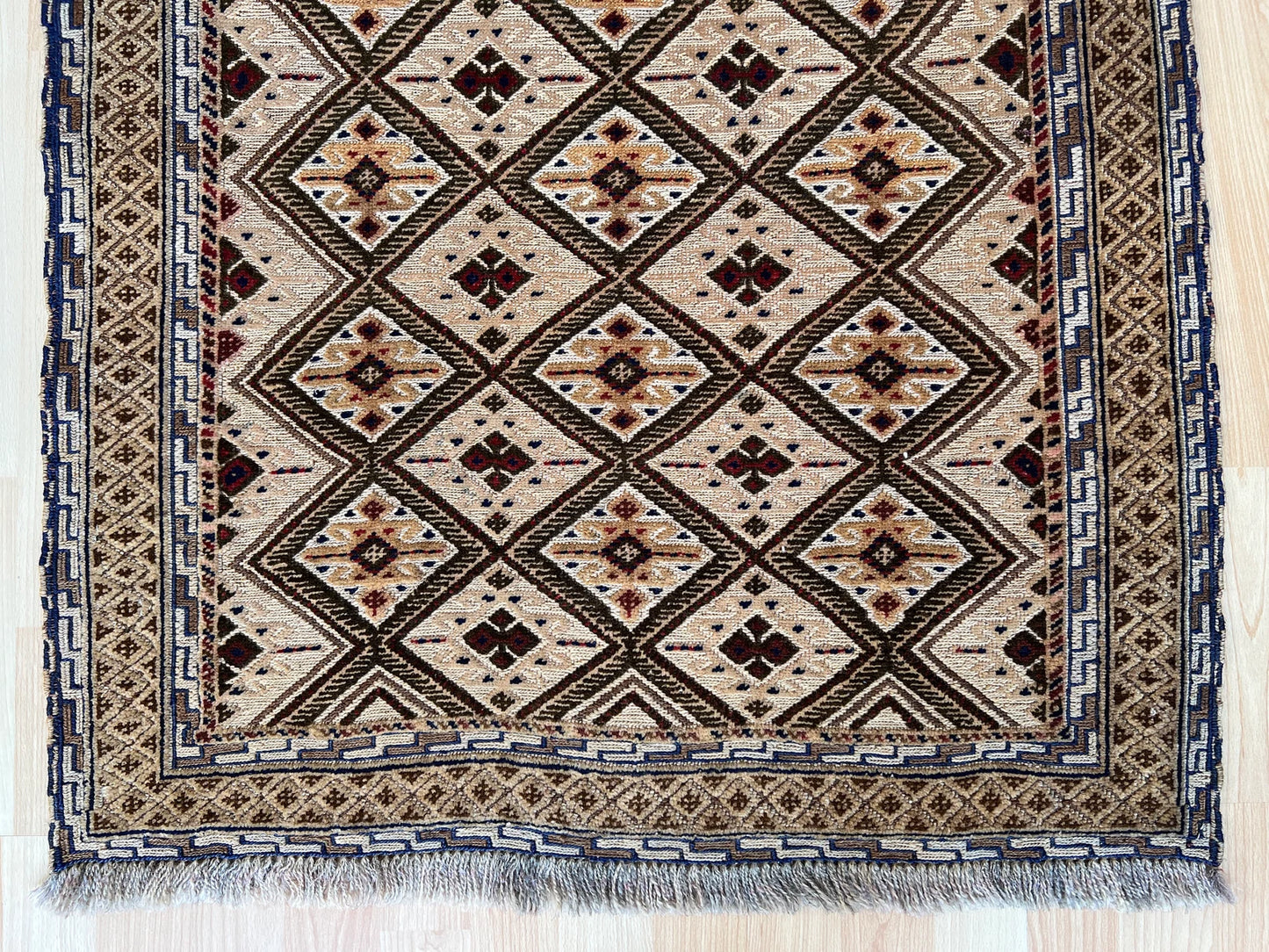 Afghan Mushwani hand knotted rug Runner.