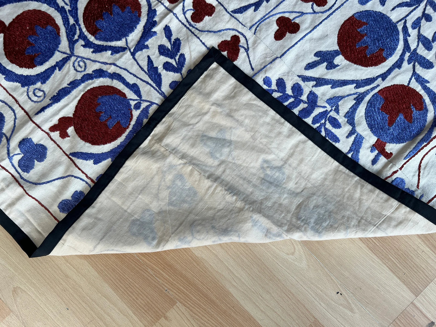 Vintage Suzani Silk Embroidered