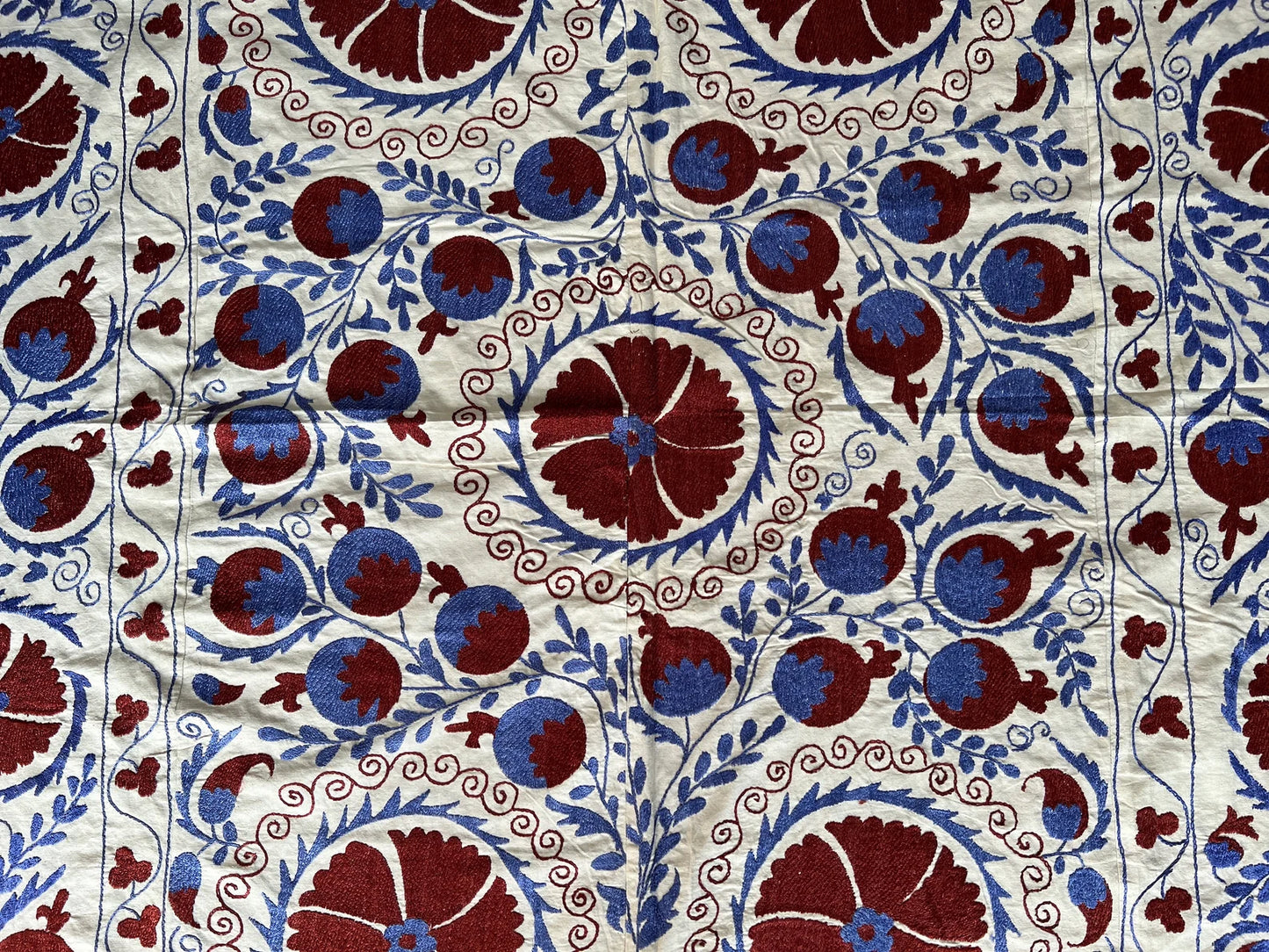 Vintage Suzani Silk Embroidered