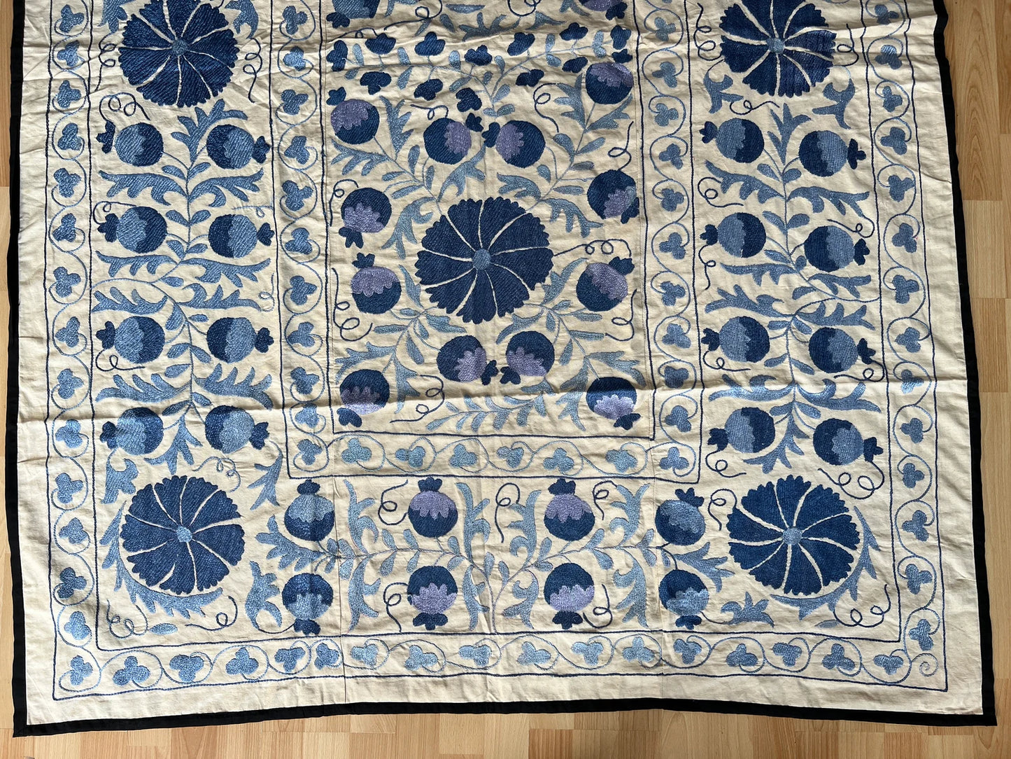 Vintage Suzani Silk Embroidered