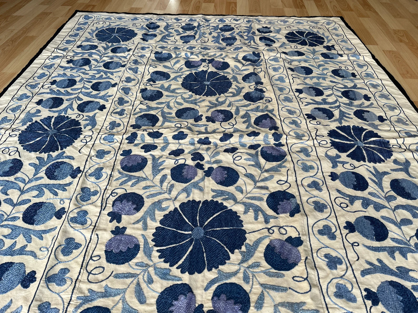 Vintage Suzani Silk Embroidered