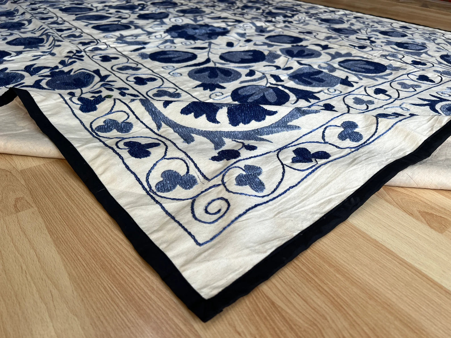 Vintage Suzani Silk Embroidered