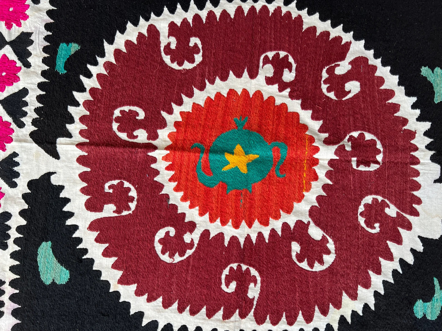 Vintage Samarkand Suzani Silk Embroidered