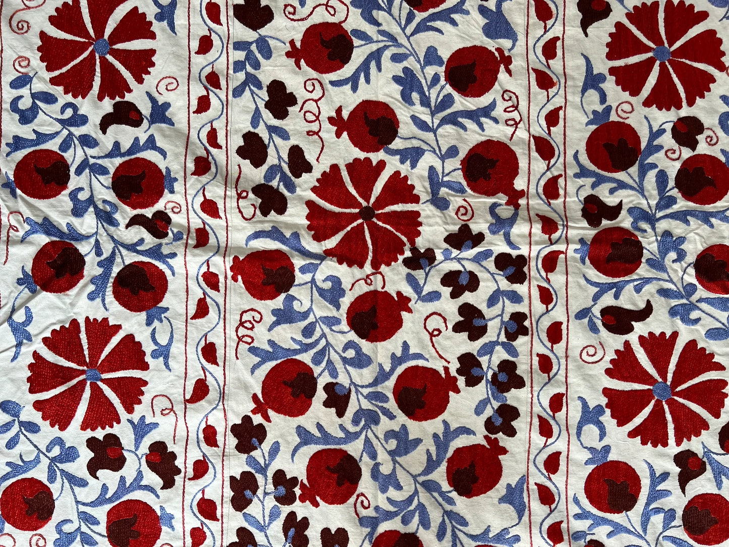 Vintage Suzani Silk Embroidered