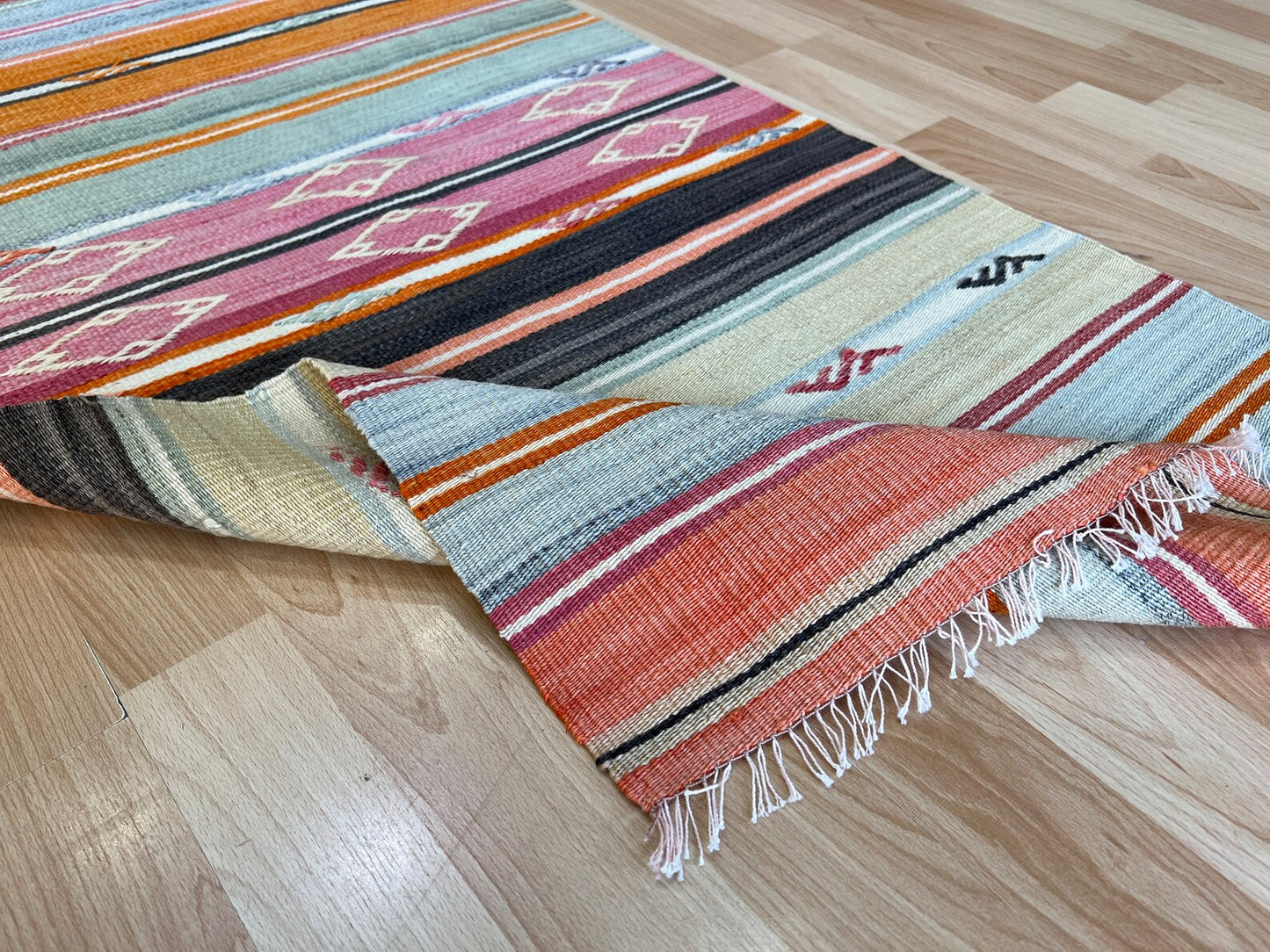 Vintage Turkish Kilim Runner.